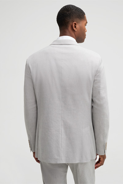 Mène à la page produit « Veste de costume en lin mélangé, argentée »