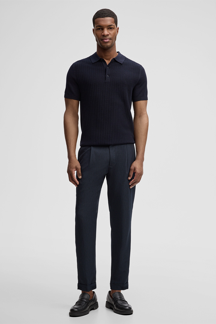 Führt zu Produktdetailseite „Bundfaltenhose Louis, navy"