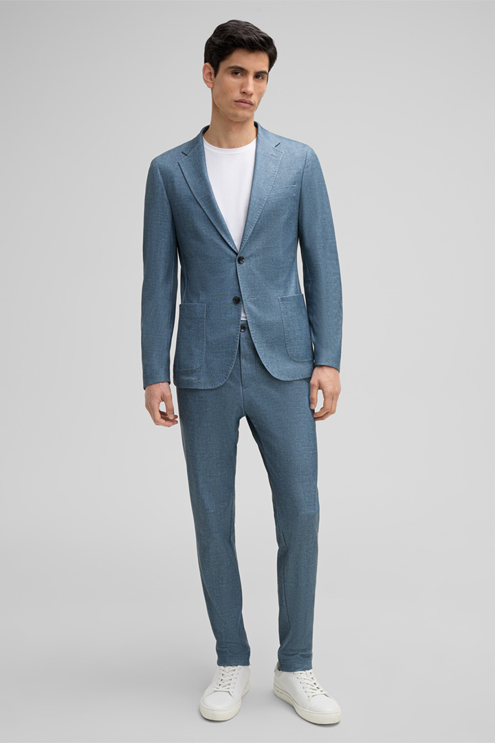 Leads to look detail page “Acon-Tius Modular Suit in Dark blue”