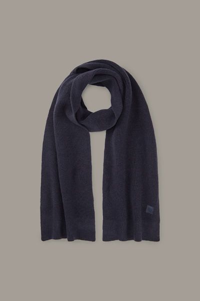 Loras Knitted Scarf in Navy