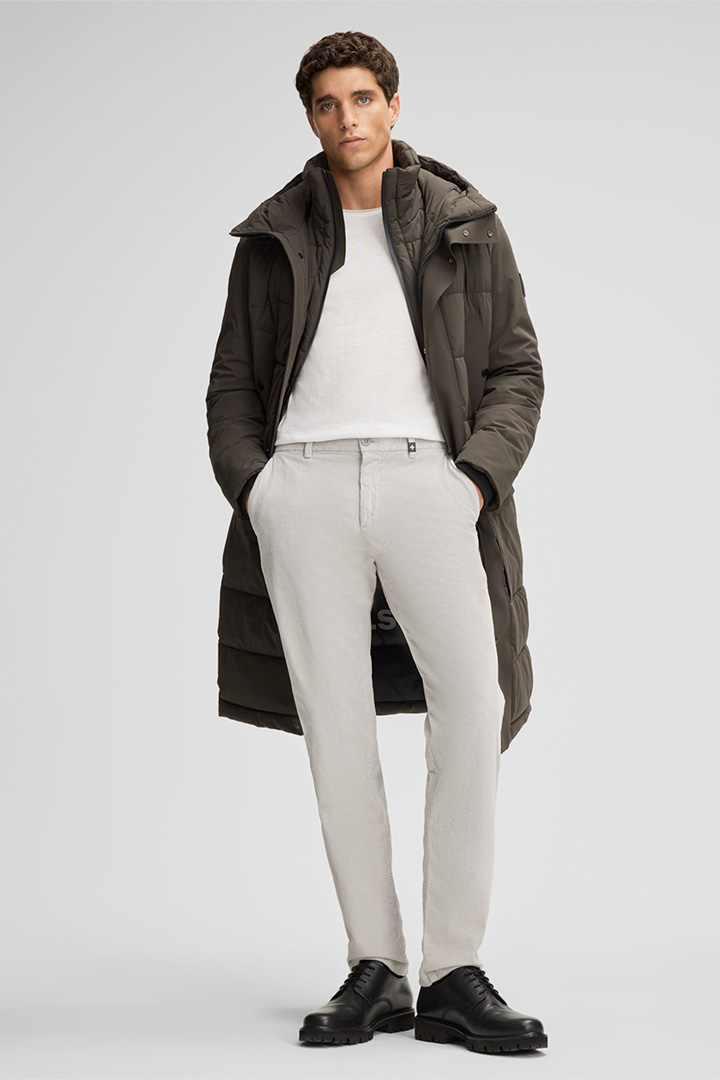 Leads to product detail page "Rion Corduroy Trousers in Light Grey"