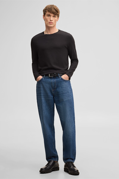 Colin-shirt met lange mouwen, zwart