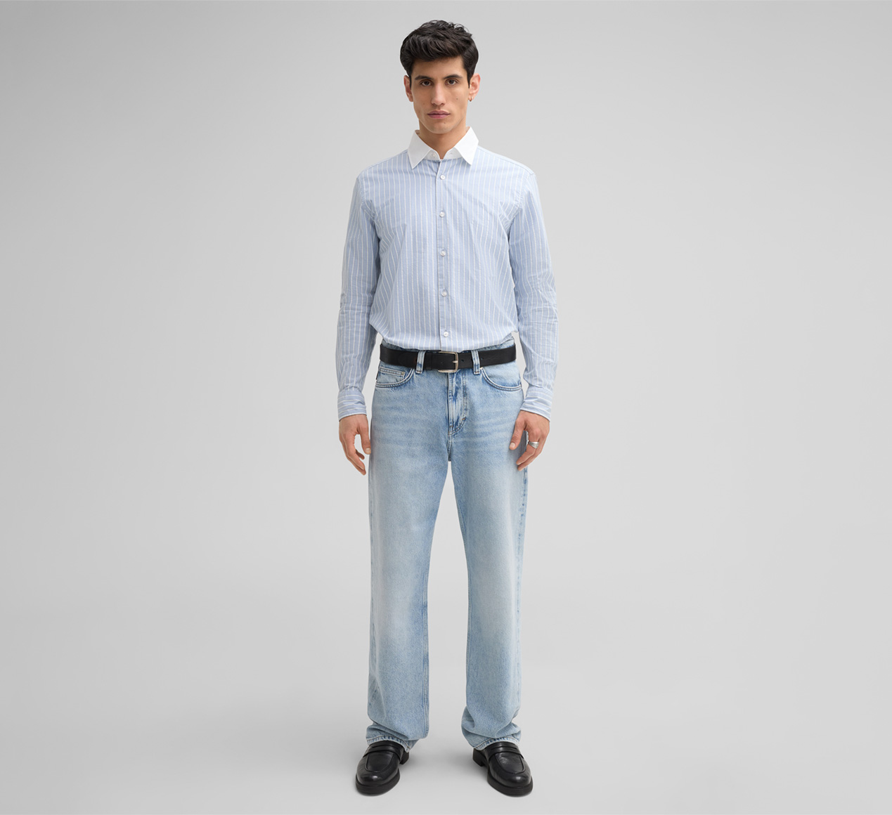 Strellson presents the product Casyn Cotton Shirt in Light Blue Stripes from the category Shirts