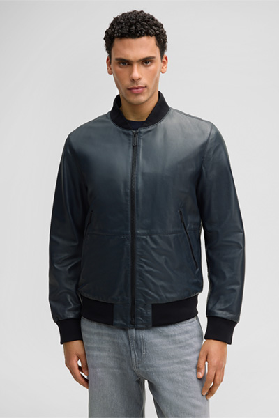 Lederjacke Boston, dunkelblau