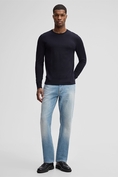 Vincent Cotton Pullover in Navy