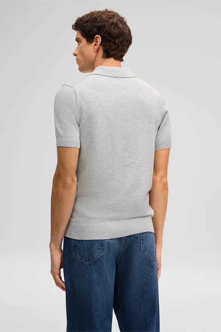 Gebreid poloshirt Loic, grijs