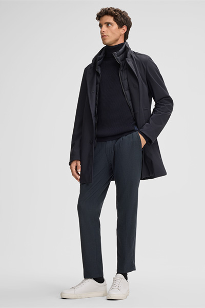 Hamilton Roll Neck Jumper in Dark Blue