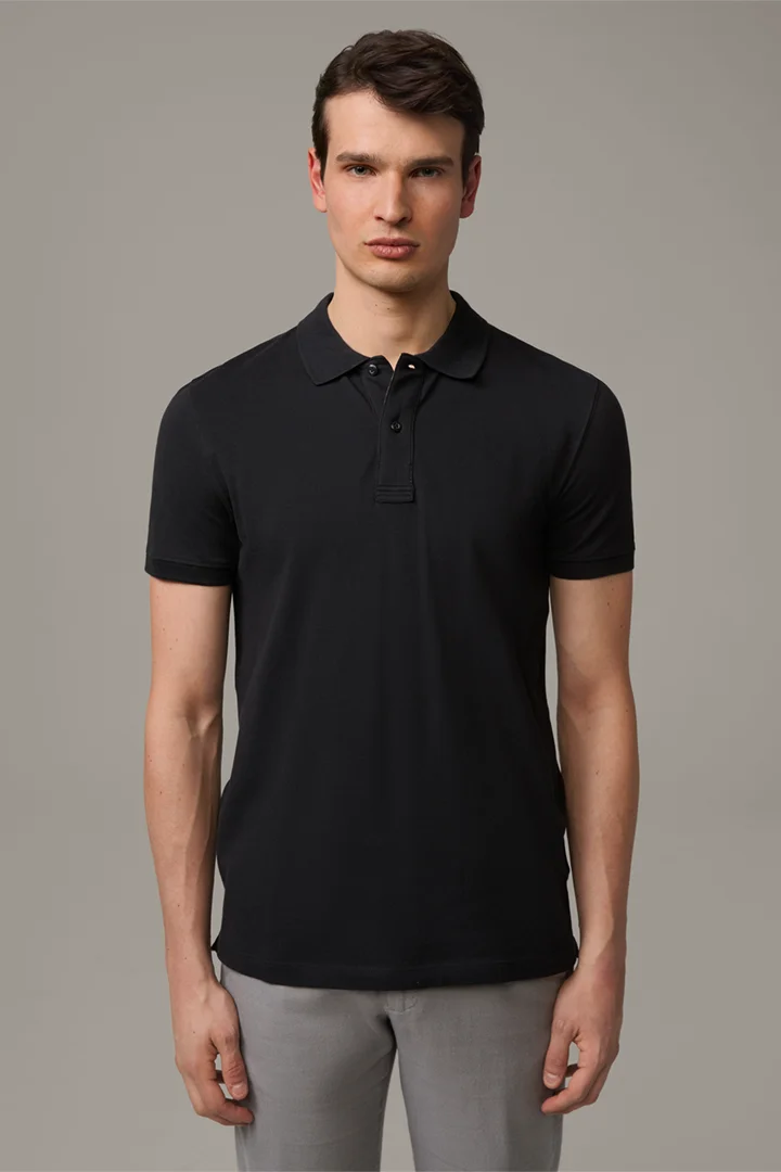 Führt zu Produktdetailseite „Poloshirt Petter, schwarz"