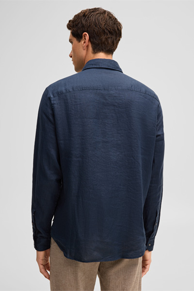 Führt zu Produktdetailseite „Leinen-Hemd Ceasar, navy"