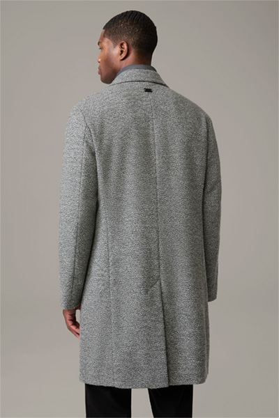 Mantel Baronz, wolmix, lichtgrijs gemêleerd