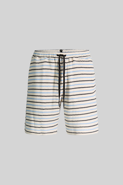 Shorts Hiro, blau/creme gestreift