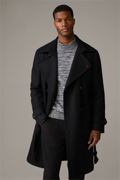 Manteau en laine mélangée The Trench Coat, noir