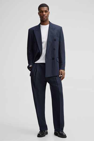 Anzughose Jamy, Navy gestreift