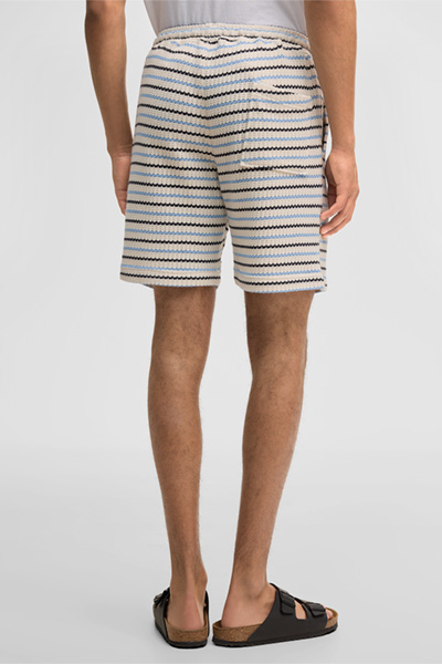 Shorts Hiro, blau/creme gestreift