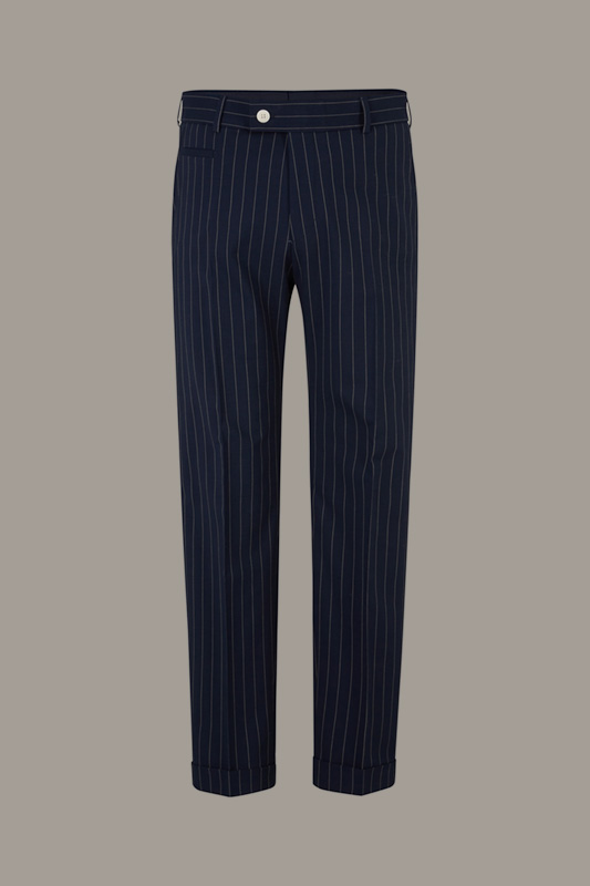Pantalon de costume Flex Cross Luc, bleu marine à rayures