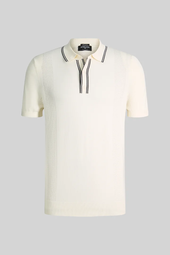 Leads to product detail page "Vincent knitted polo shirt, off-white"