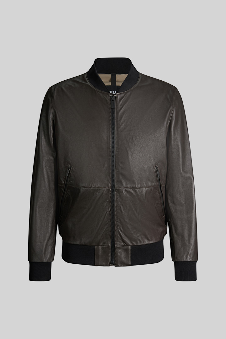 Führt zu Produktdetailseite „Lederjacke Boston, dunkelbraun"