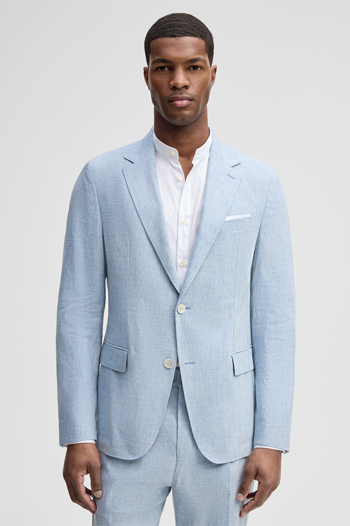 Führt zu Produktdetailseite „Baukasten Sakko Ari, blau meliert"