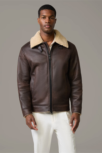 Blouson Teddy, marron