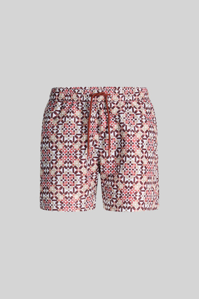 Lago swim shorts, red and white patterned
