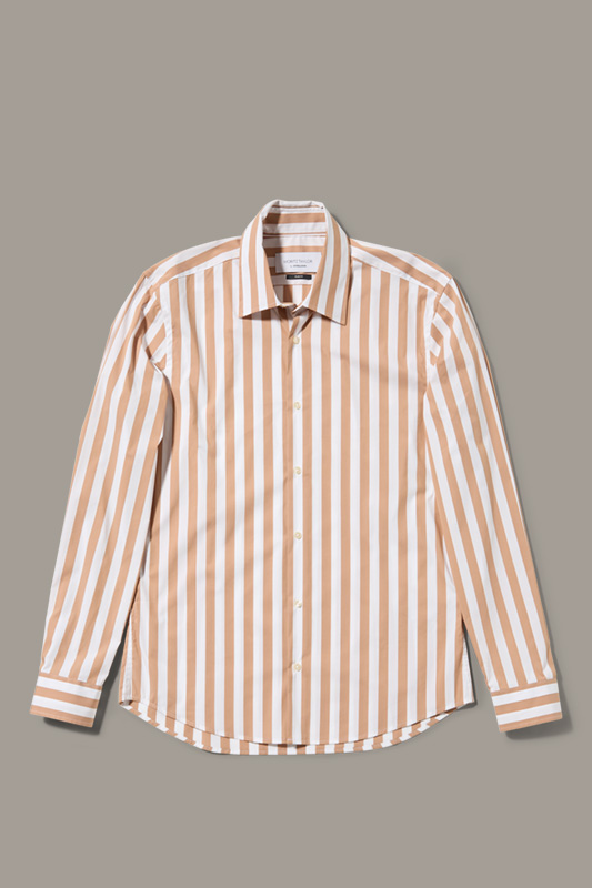 Sancho x Moritz Taylor Shirt in Light Brown/White Striped