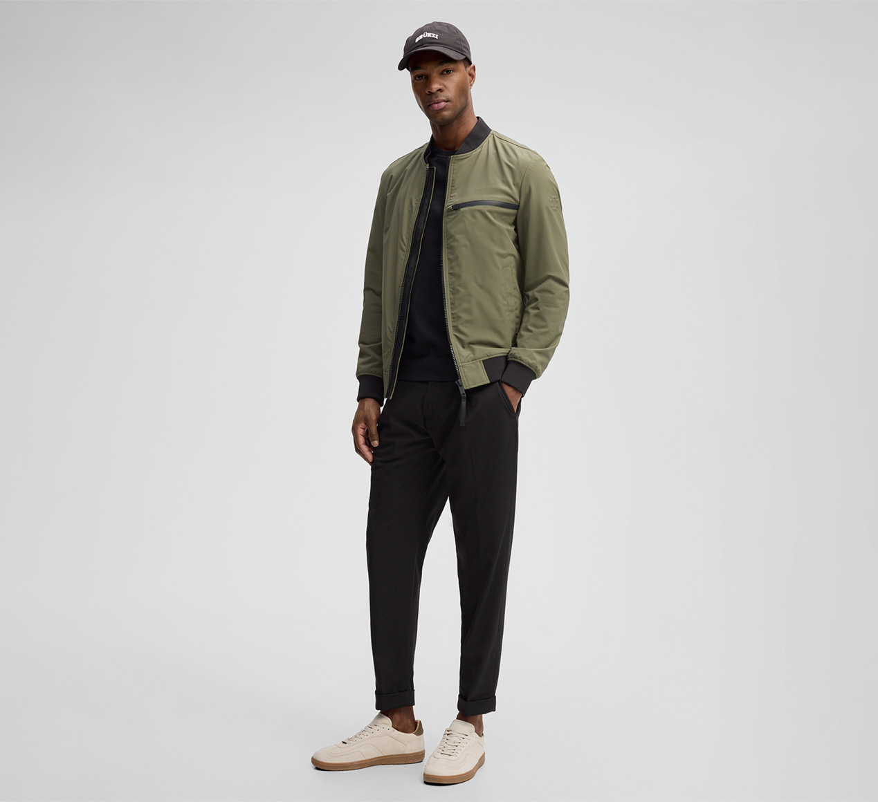 Strellson presents the product Flex Cross Clearwater Bomber Jacket in Olive from the category Jackets