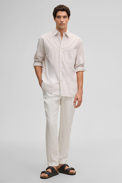 Charly Shirt in White/Pink Stripes