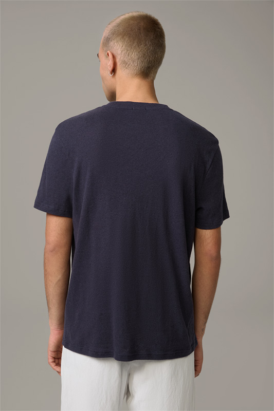 Leinen-Mix T-Shirt Lino, dunkelblau