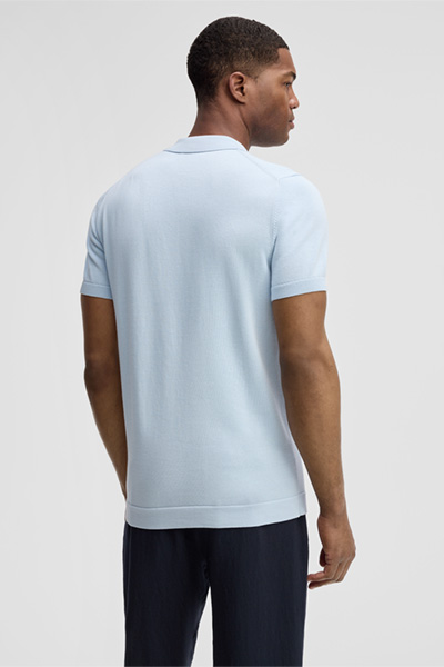 Zip-Poloshirt Vincent, hellblau