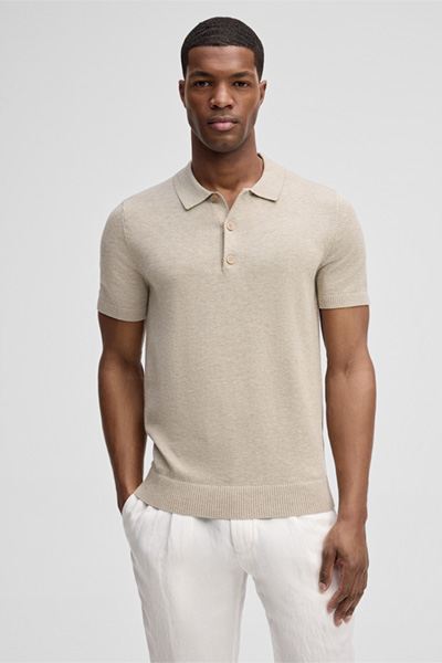 Strick-Poloshirt Loic, sand