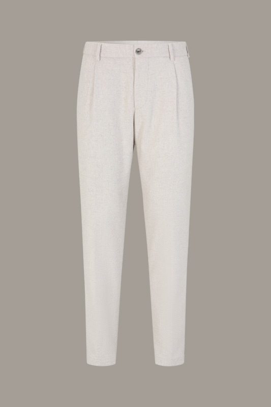 Lois Pleat-front Trousers in Off-white Marl