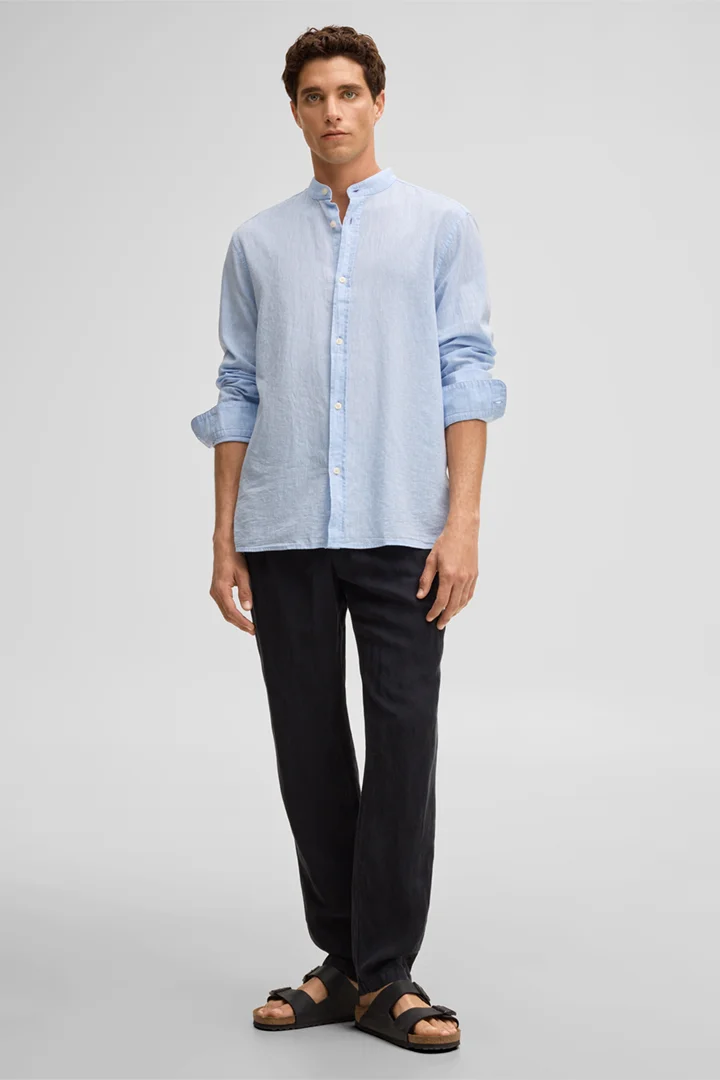 Leidt naar de productdetailpagina „Overhemd Calisto met linnen, lichtblauw"