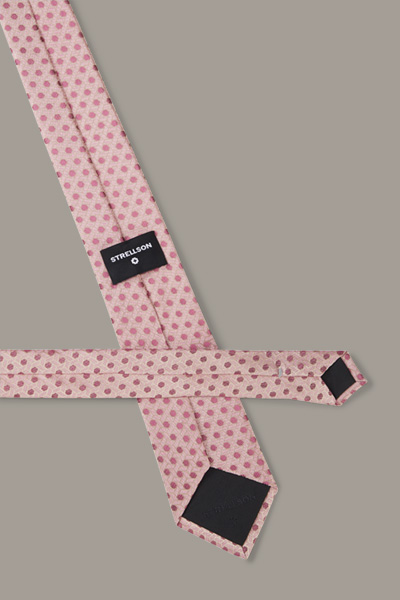 Zijden stropdas, roze met dessin