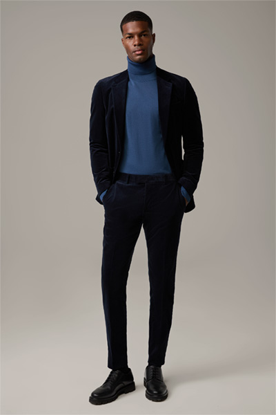 Melwin Corduroy Trousers in Dark Blue