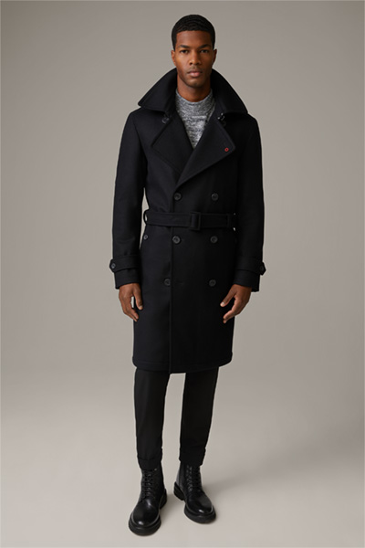 Manteau en laine mélangée The Trench Coat, noir