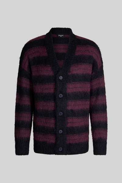 Alpay Cardigan in Navy/Bordeaux Stripes