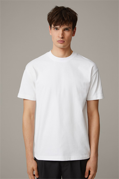T-shirt van katoen Geza, wit