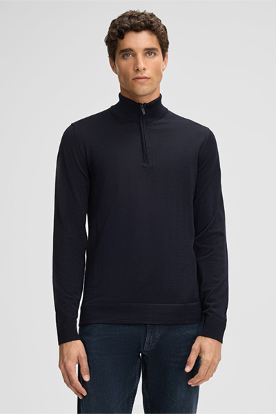 Marek Virgin Wool Pullover in Navy