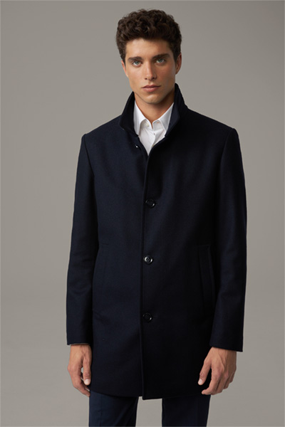 Manteau en laine mélangée Finchley, bleu marine