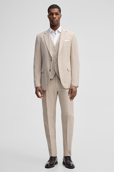 Anzughose Maury, beige meliert