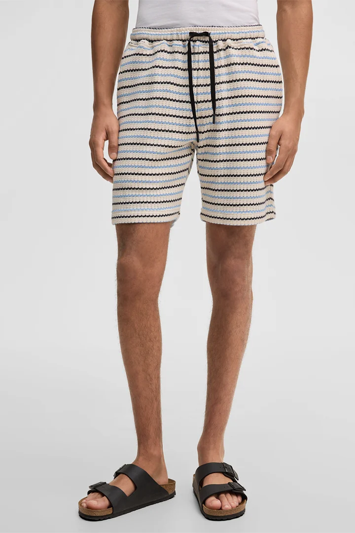 Führt zu Produktdetailseite „Shorts Hiro, blau/creme gestreift"