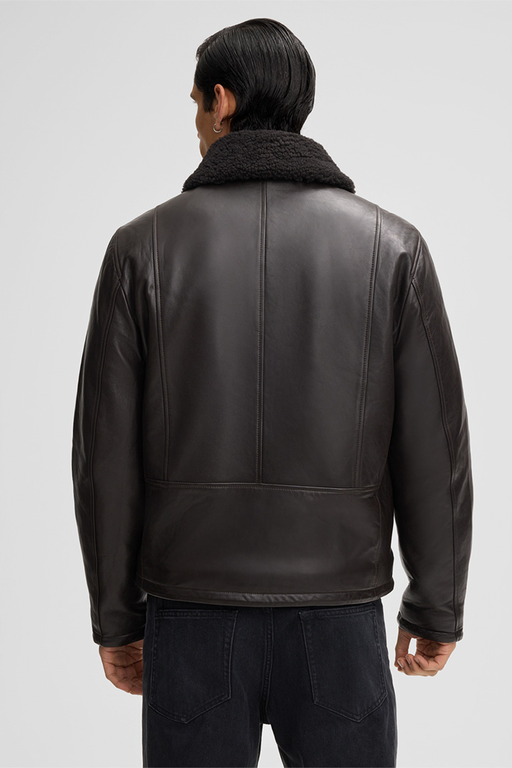 Leren jas Monty, donkerbruin