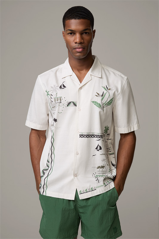 Overhemd Cliro, met lichtgrijs dessin