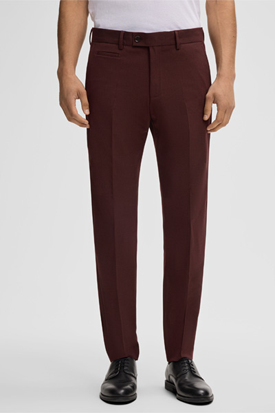 Flex Cross Maury Modular Suit Trousers in Bordeaux