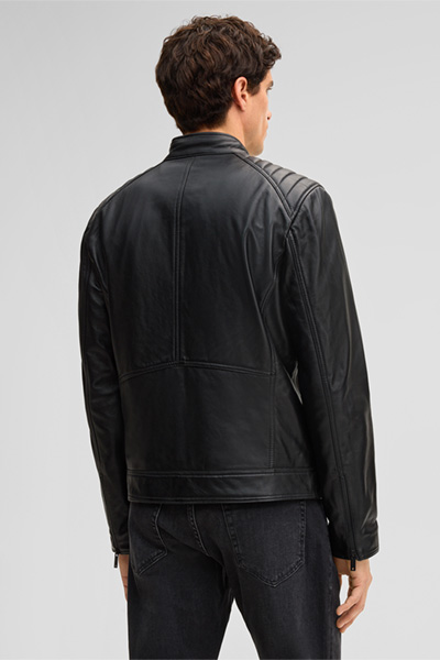 Piers leather jacket, black