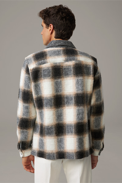 Noel Overshirt in Beige/Grey Checked