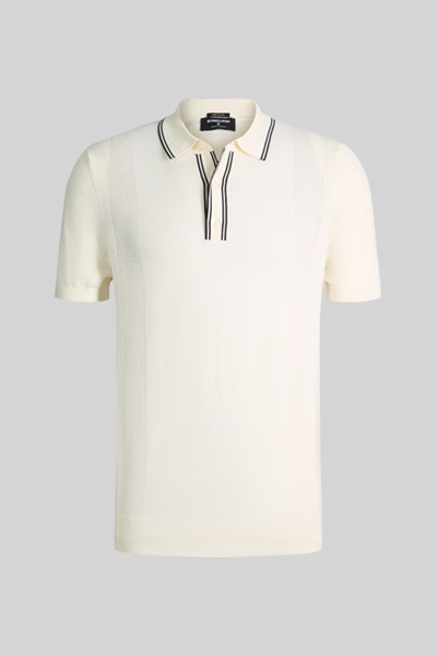 Vincent knitted polo shirt, off-white