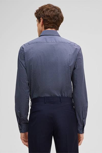 Hemd Stan, dunkelblau/weiß gemustert