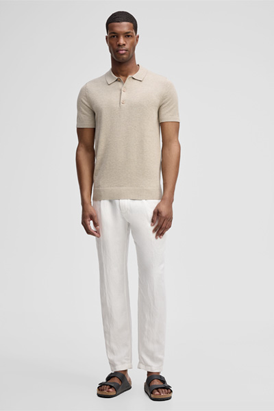 Strick-Poloshirt Loic, sand