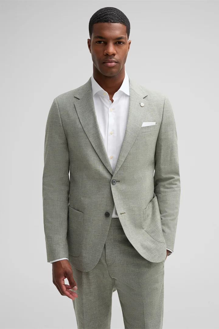 Leidt naar de productdetailpagina „Combinatiecolbert Arndt, lichtgroen gemêleerd"